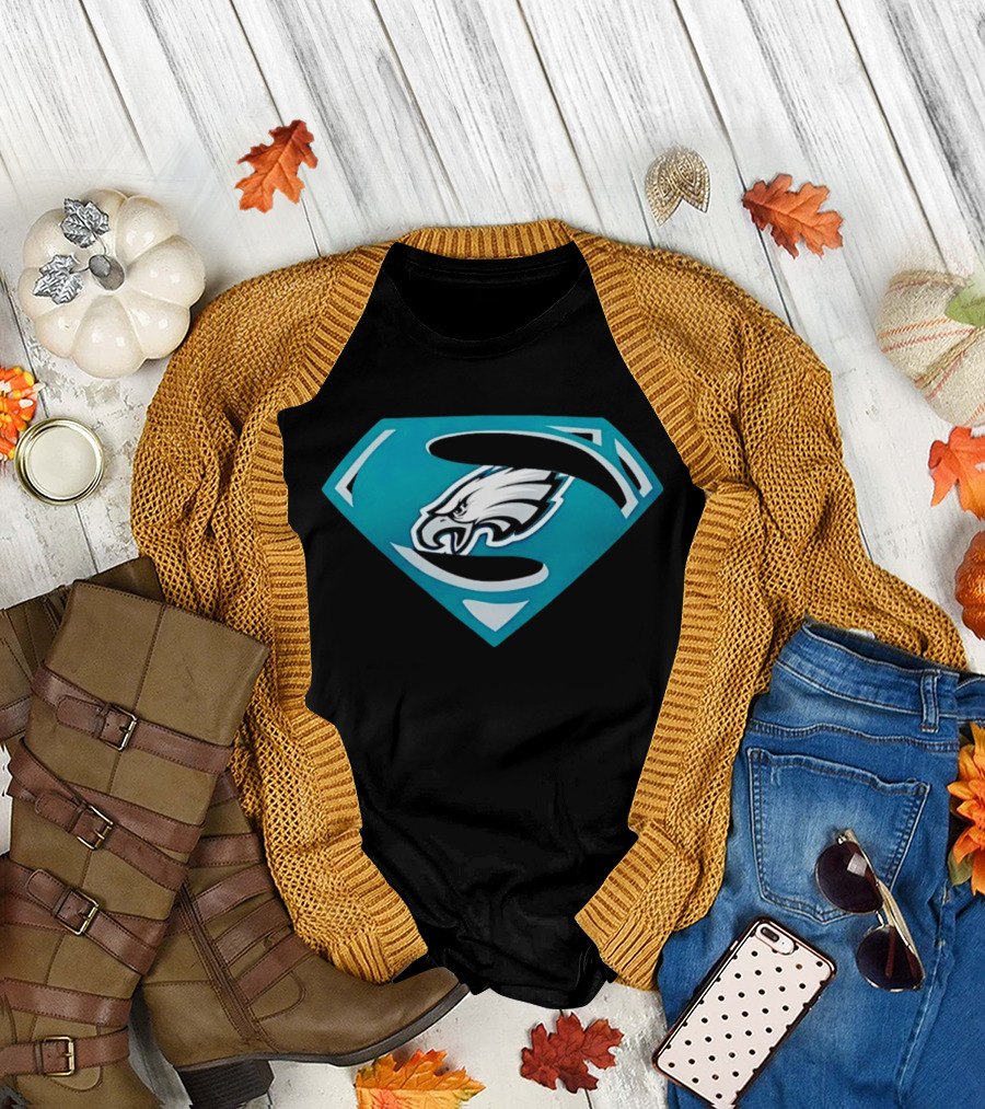 Philadelphia Eagles Superman Crest NFL Football Team T-Shirt