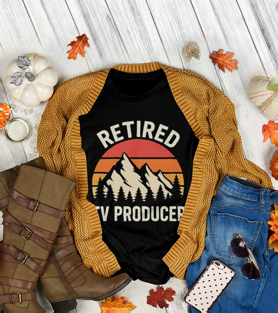 Retired TV Producer Mountain Sunset T-Shirt