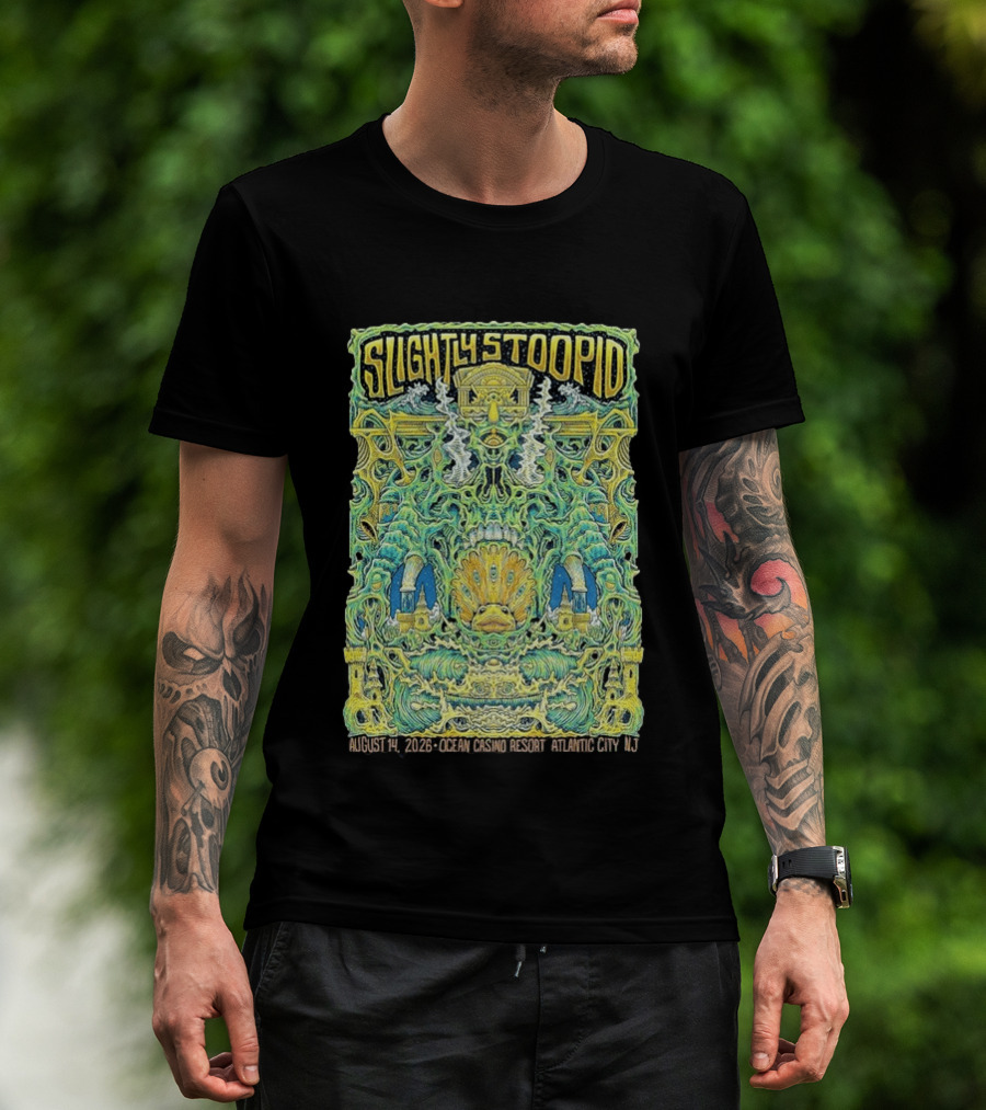 Slightly Stoopid August 14 2026 Ocean Casino Resort Atlantic City NJ Psychedelic Event T-Shirt