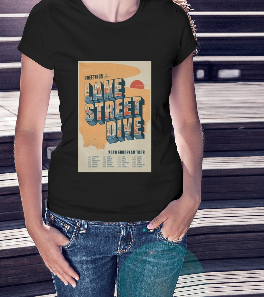 Greetings From Lake Street Dive 2026 European Tour Paris October 16 Le Bataclan T-Shirt