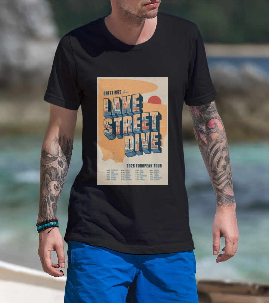 Greetings From Lake Street Dive 2026 European Tour Paris October 16 Le Bataclan T-Shirt
