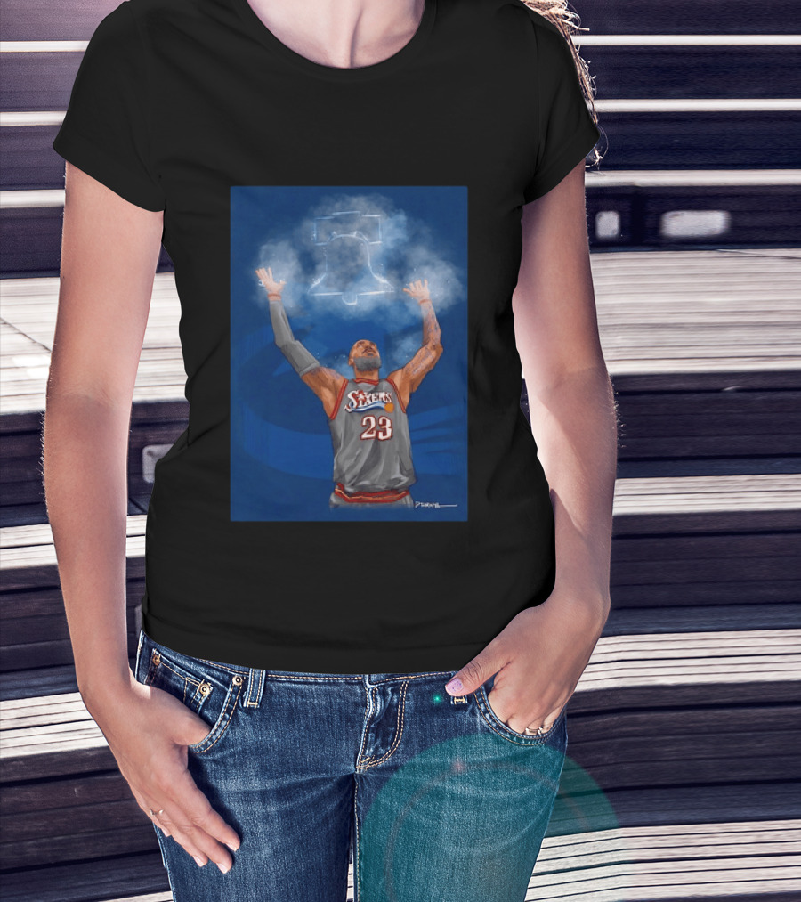 LeBron James Philadelphia 76ers 23 Liberty Bell Jersey T-Shirt