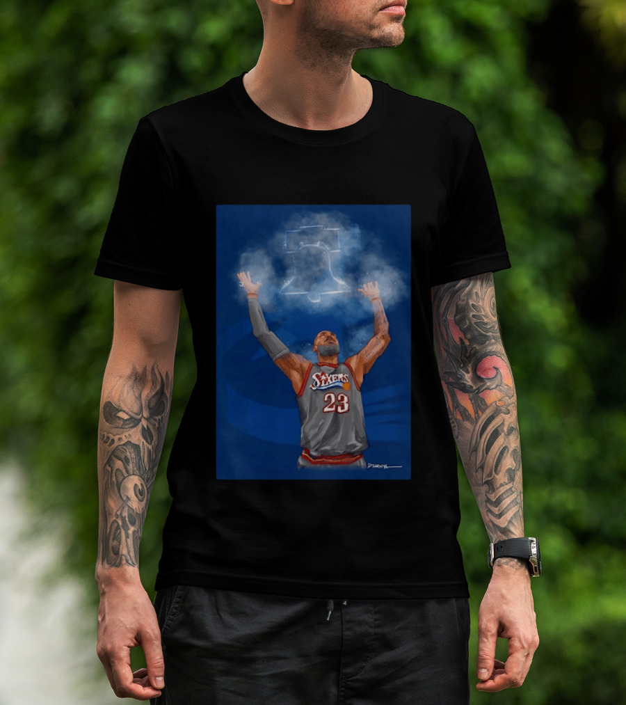 LeBron James Philadelphia 76ers 23 Liberty Bell Jersey T-Shirt