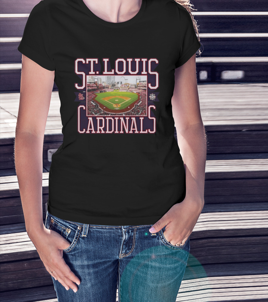 St Louis Cardinals Baseball Stadium View Busch Stadium STL Cityscape T-Shirt