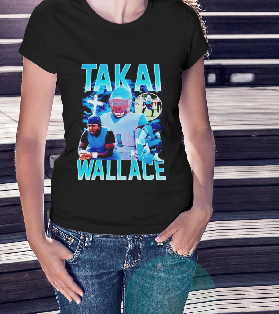 Takai Wallace Football Athlete Sports Action Collage T-Shirt