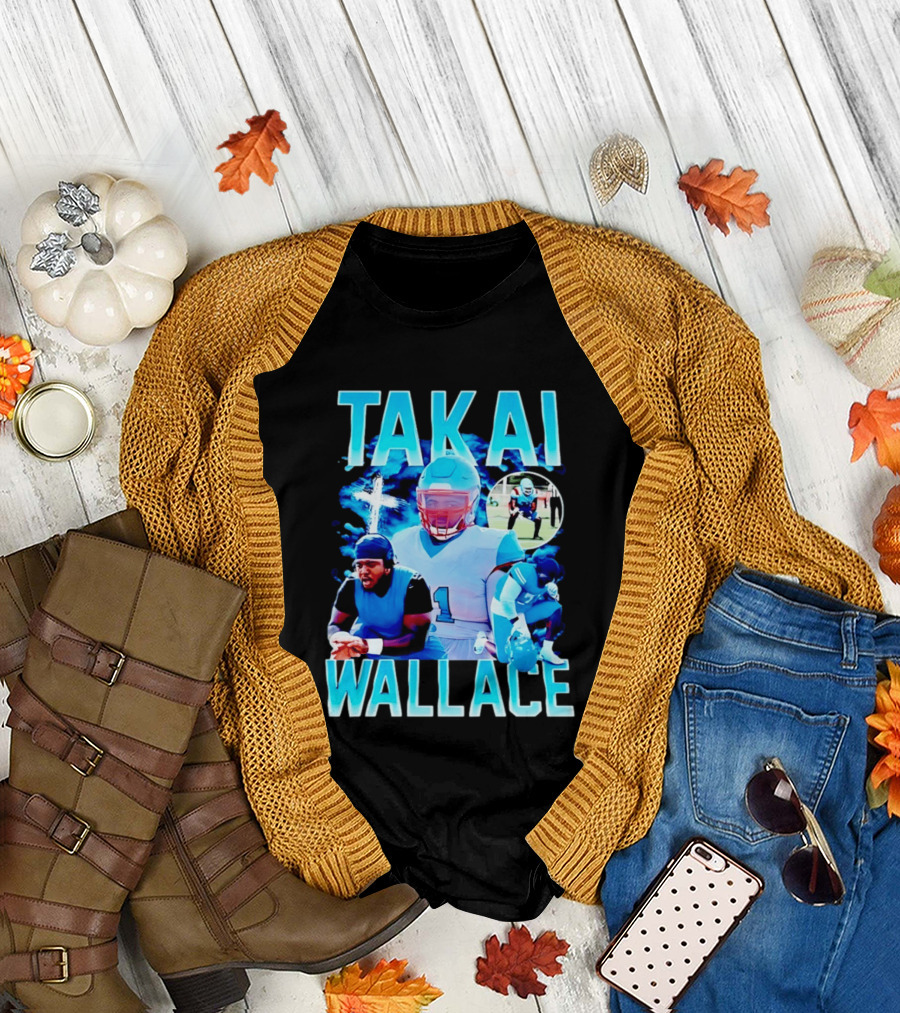 Takai Wallace Football Athlete Sports Action Collage T-Shirt