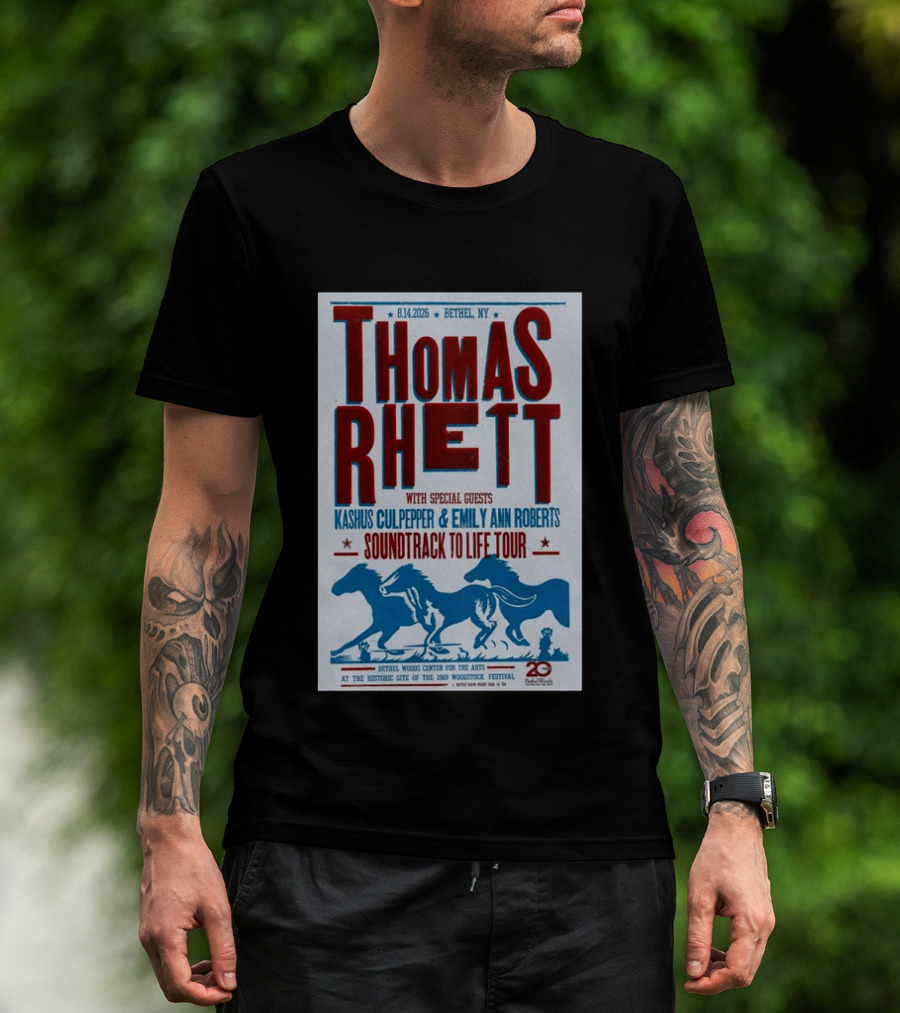 Thomas Rhett Bethel NY 2026 Soundtrack To Life Tour Kashus Culpepper Emily Ann Roberts T-Shirt