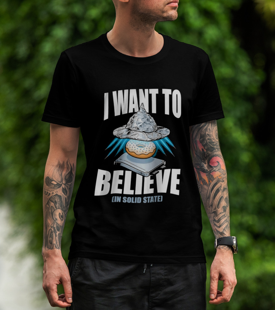 I Want To Believe UFO Donut In Solid State T-Shirt