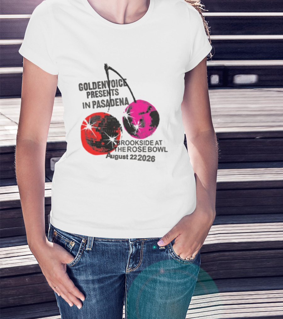 Goldenvoice Presents Pasadena Brookside At The Rose Bowl August 22 2026 Disco Cherry Baby T-Shirt