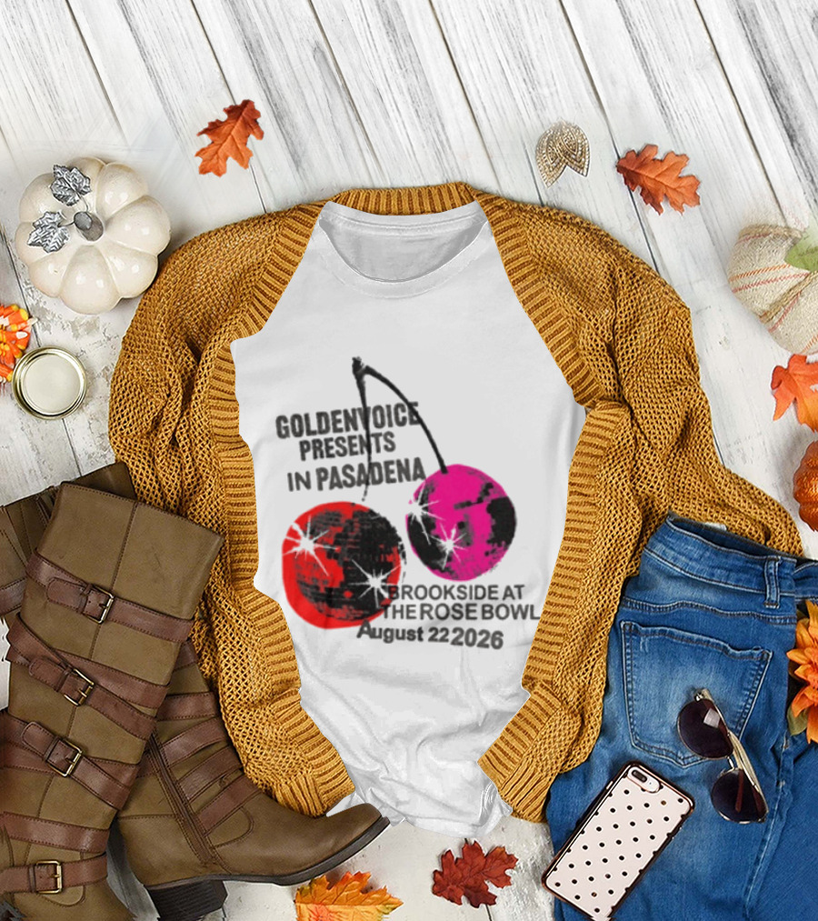 Goldenvoice Presents Pasadena Brookside At The Rose Bowl August 22 2026 Disco Cherry Baby T-Shirt
