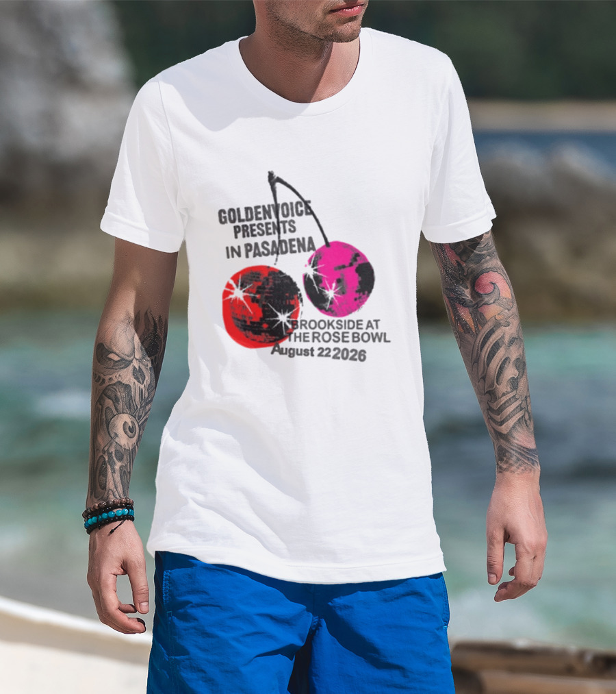 Goldenvoice Presents Pasadena Brookside At The Rose Bowl August 22 2026 Disco Cherry Baby T-Shirt