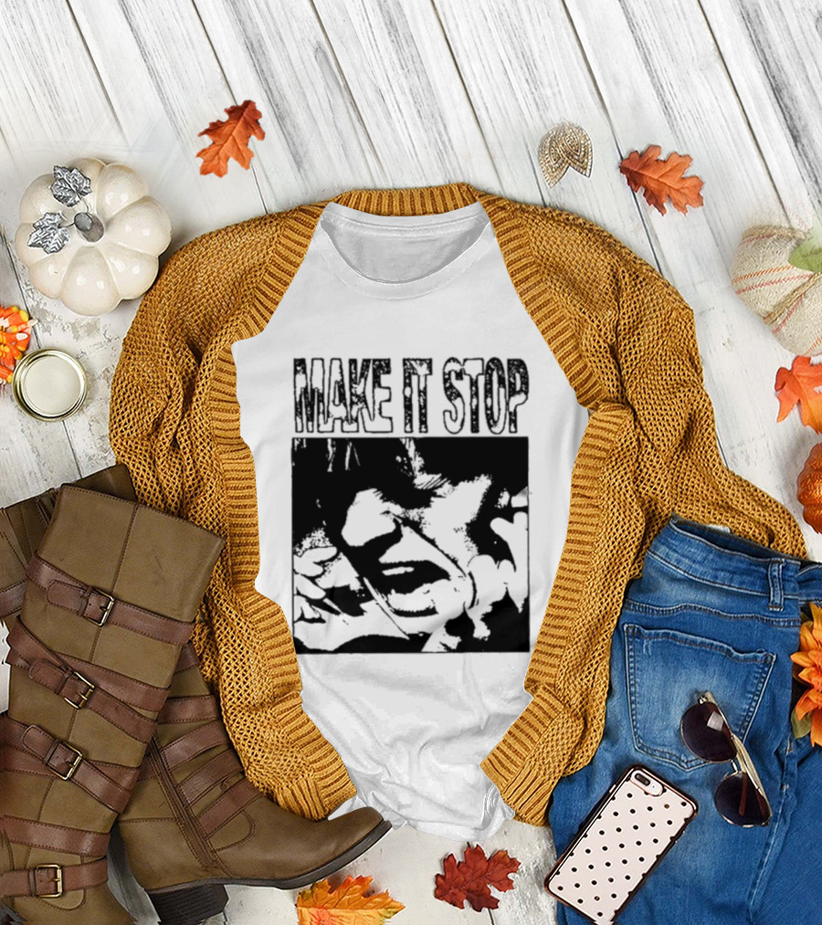 Make It Stop Scream Distress Anxiety Black And White T-Shirt