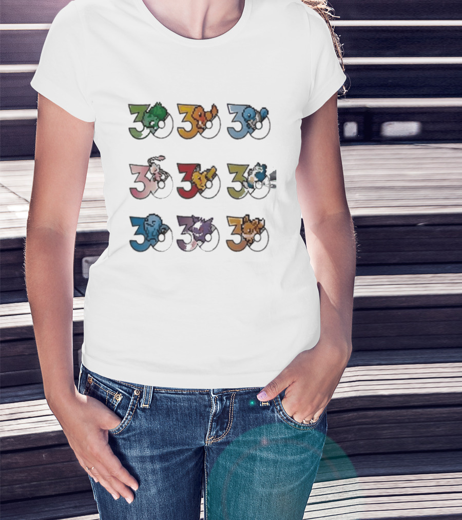 Uniqlo Pokemon Pixel 8 Bit 30th Anniversary T-Shirt