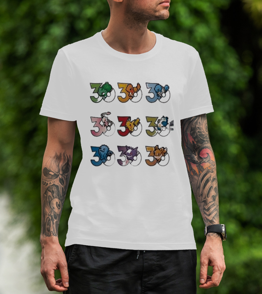 Uniqlo Pokemon Pixel 8 Bit 30th Anniversary T-Shirt