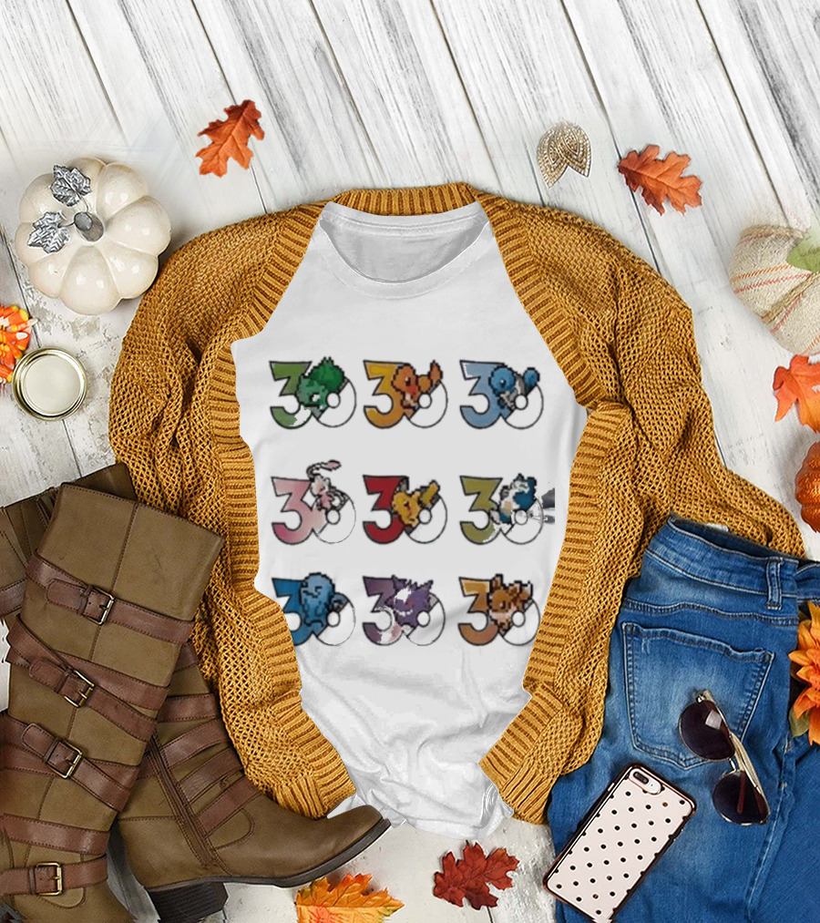 Uniqlo Pokemon Pixel 8 Bit 30th Anniversary T-Shirt