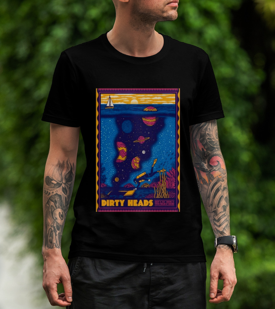 Dirty Heads August 15 2026 Tour Concord CA With Underwater Cosmic Scene T-Shirt