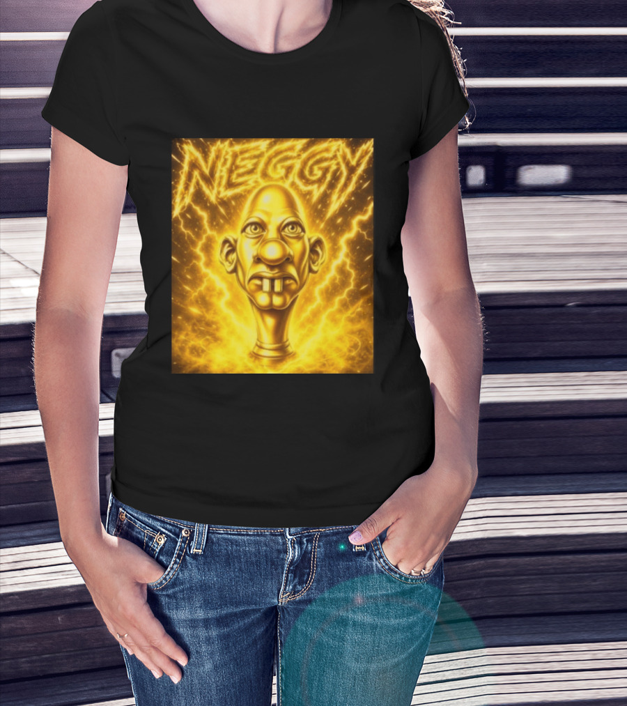 NEGGY Electric Manny Golden Lightning Face T-Shirt