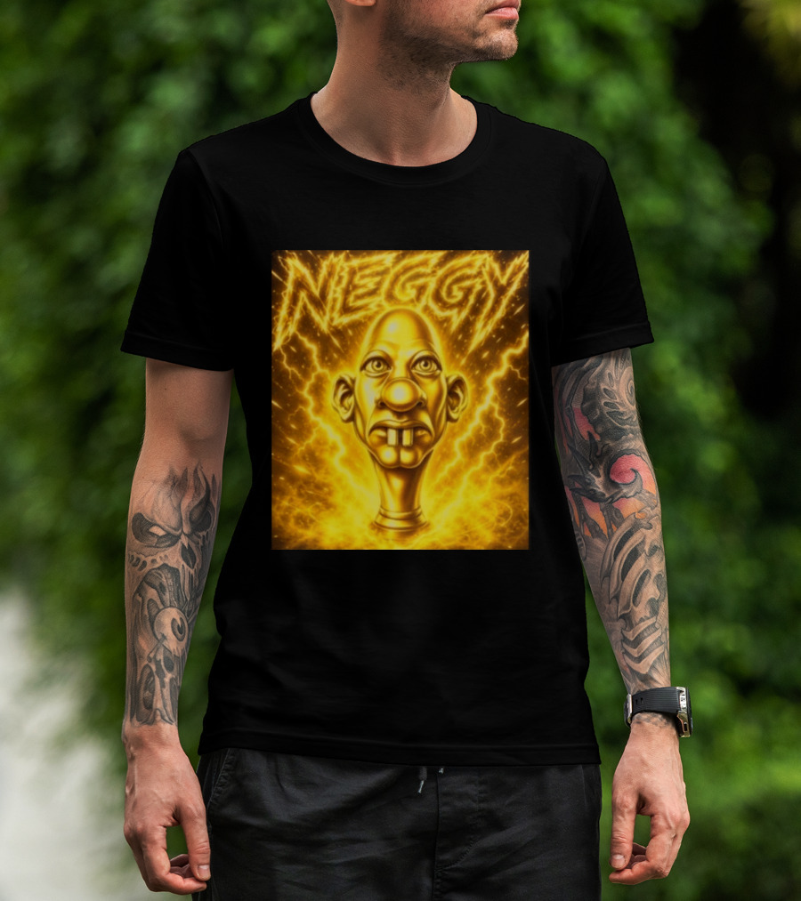 NEGGY Electric Manny Golden Lightning Face T-Shirt