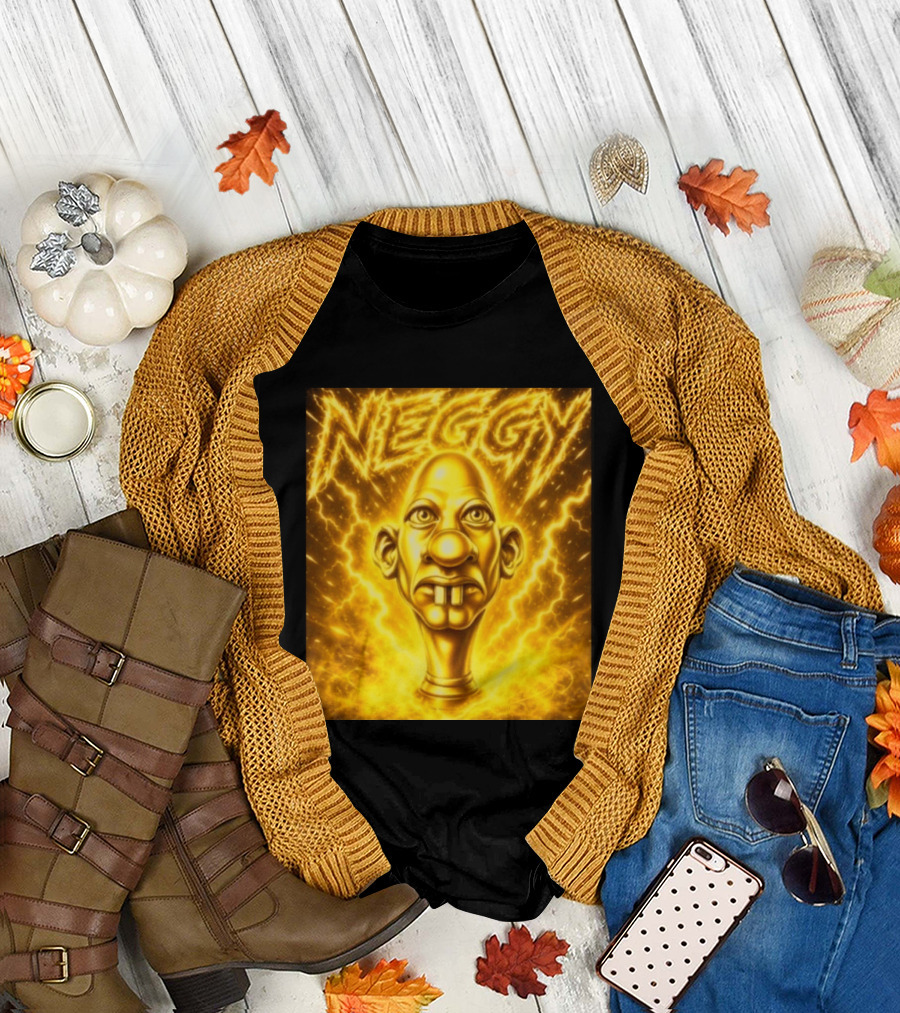 NEGGY Electric Manny Golden Lightning Face T-Shirt