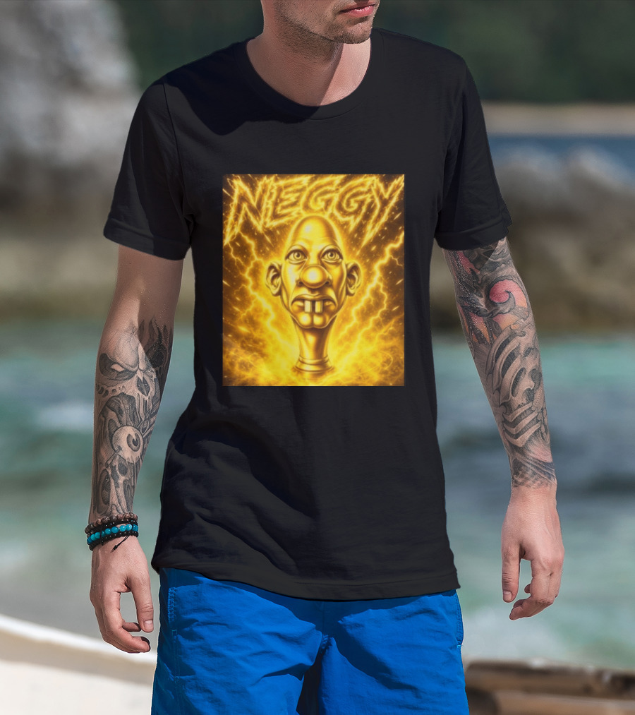 NEGGY Electric Manny Golden Lightning Face T-Shirt