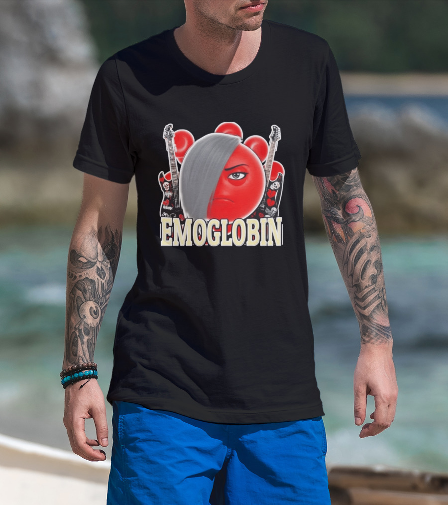 EMOGLOBIN Goblin Emoji With Emo Guitar T-Shirt
