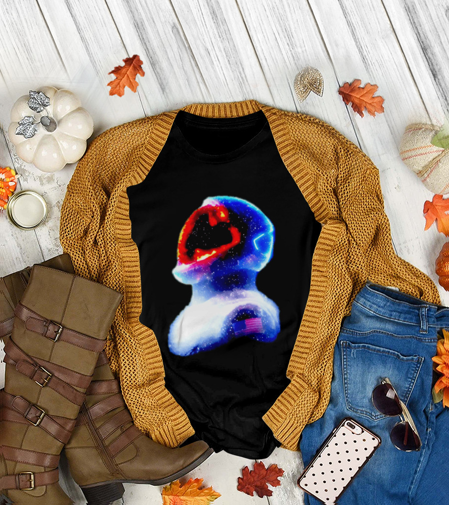 Galaxy Astronaut With American Flag Space Cosmic Adventure T-Shirt