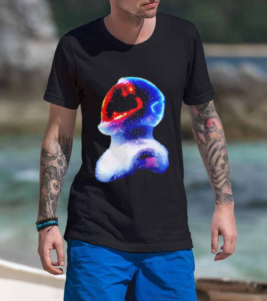 Galaxy Astronaut With American Flag Space Cosmic Adventure T-Shirt
