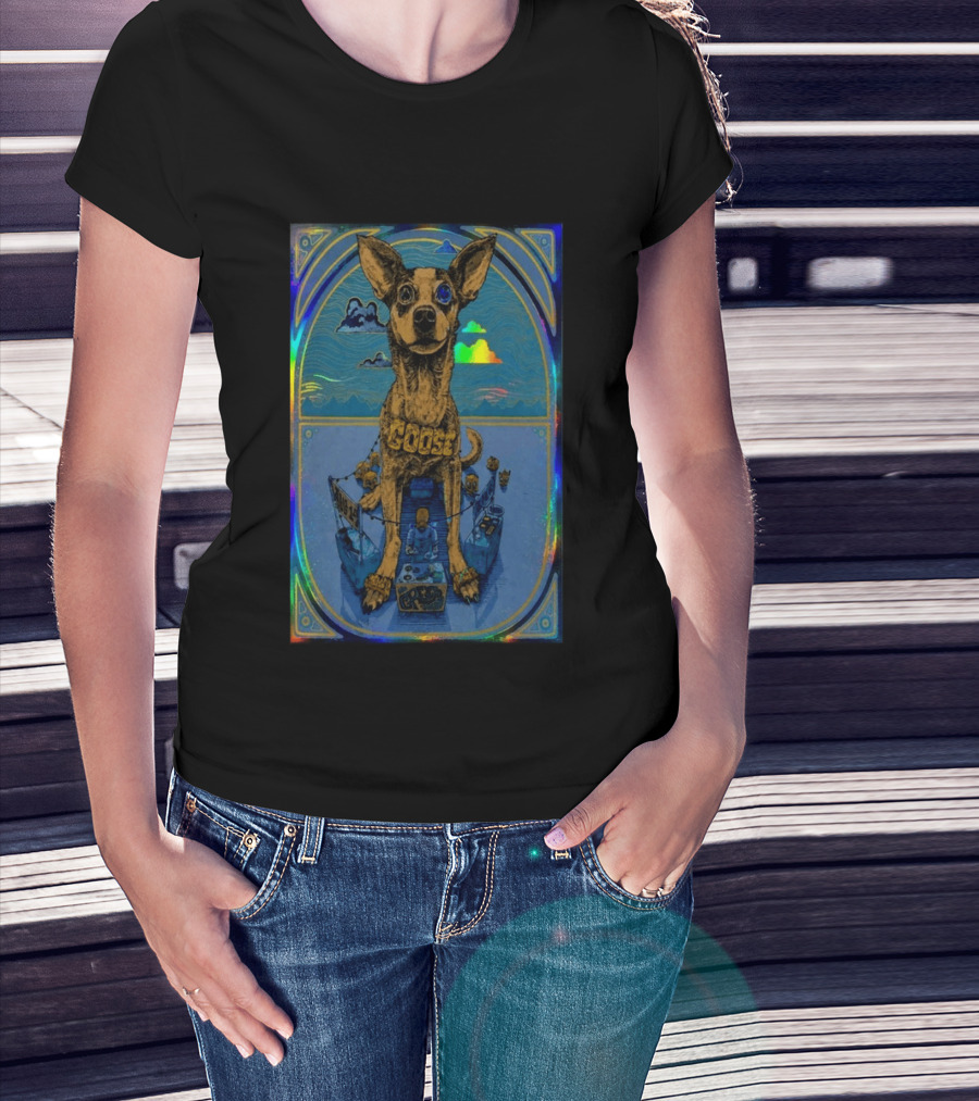 Goose Greek Theatre 08 14 2026 Exclusive Dog Art Holographic T-Shirt