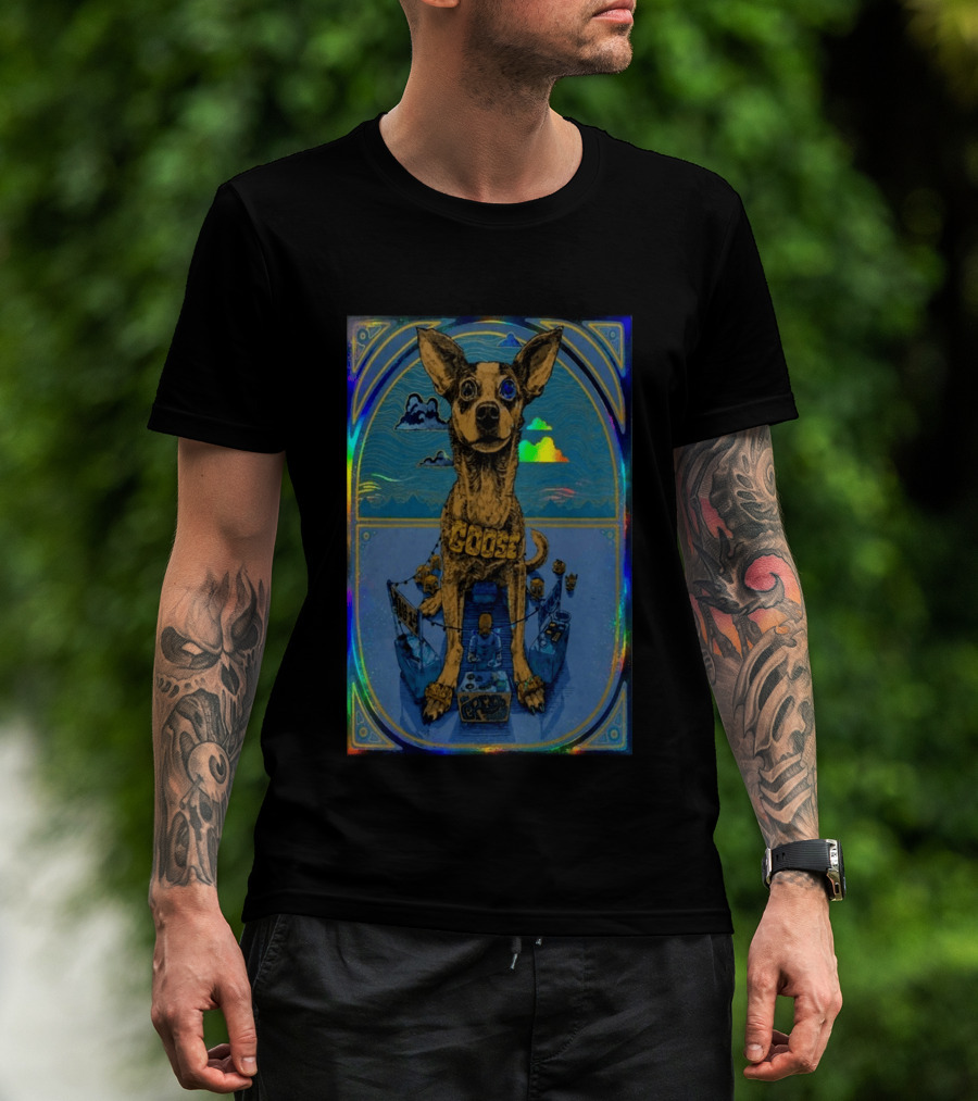 Goose Greek Theatre 08 14 2026 Exclusive Dog Art Holographic T-Shirt