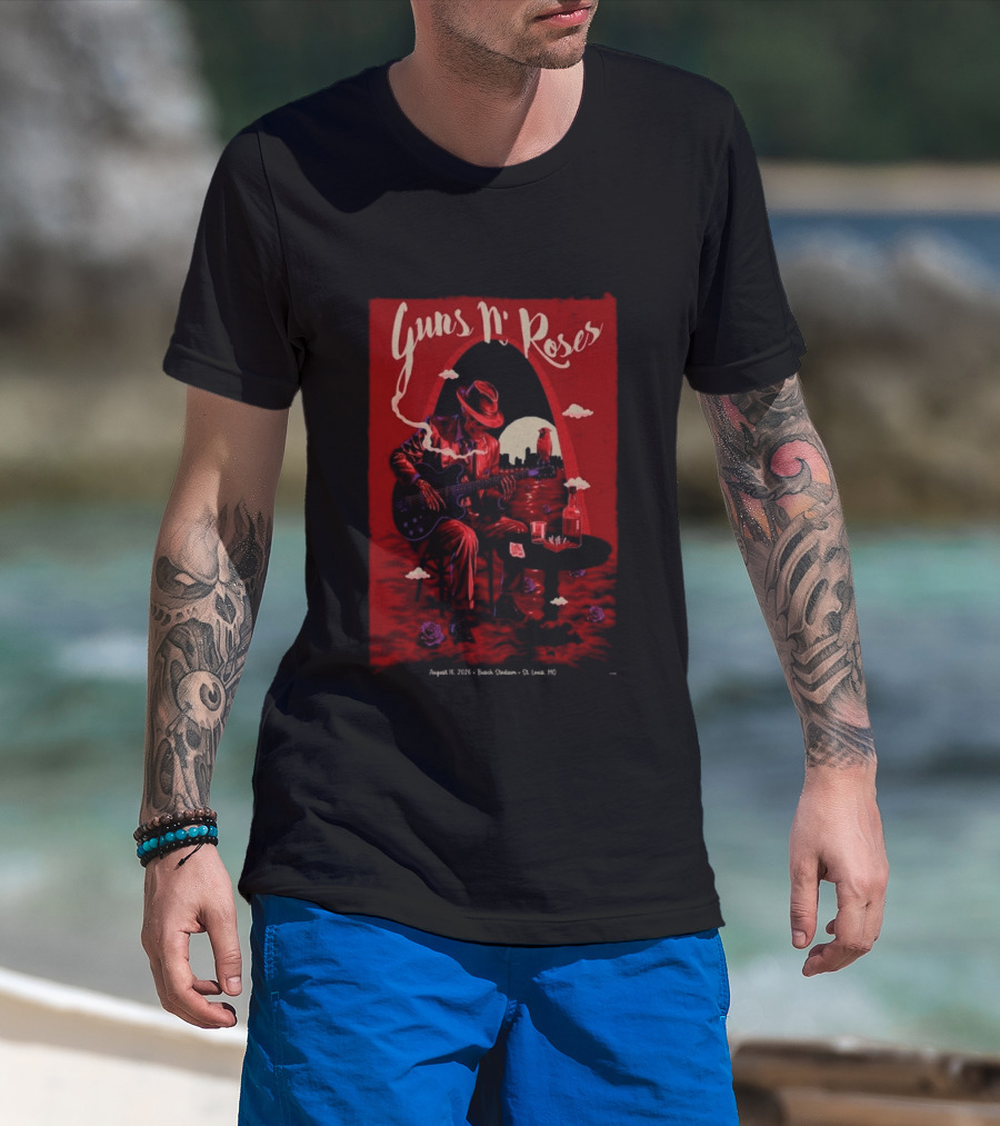 Guns N' Roses 2026 Busch Stadium August 16 St. Louis MO Tour T-Shirt
