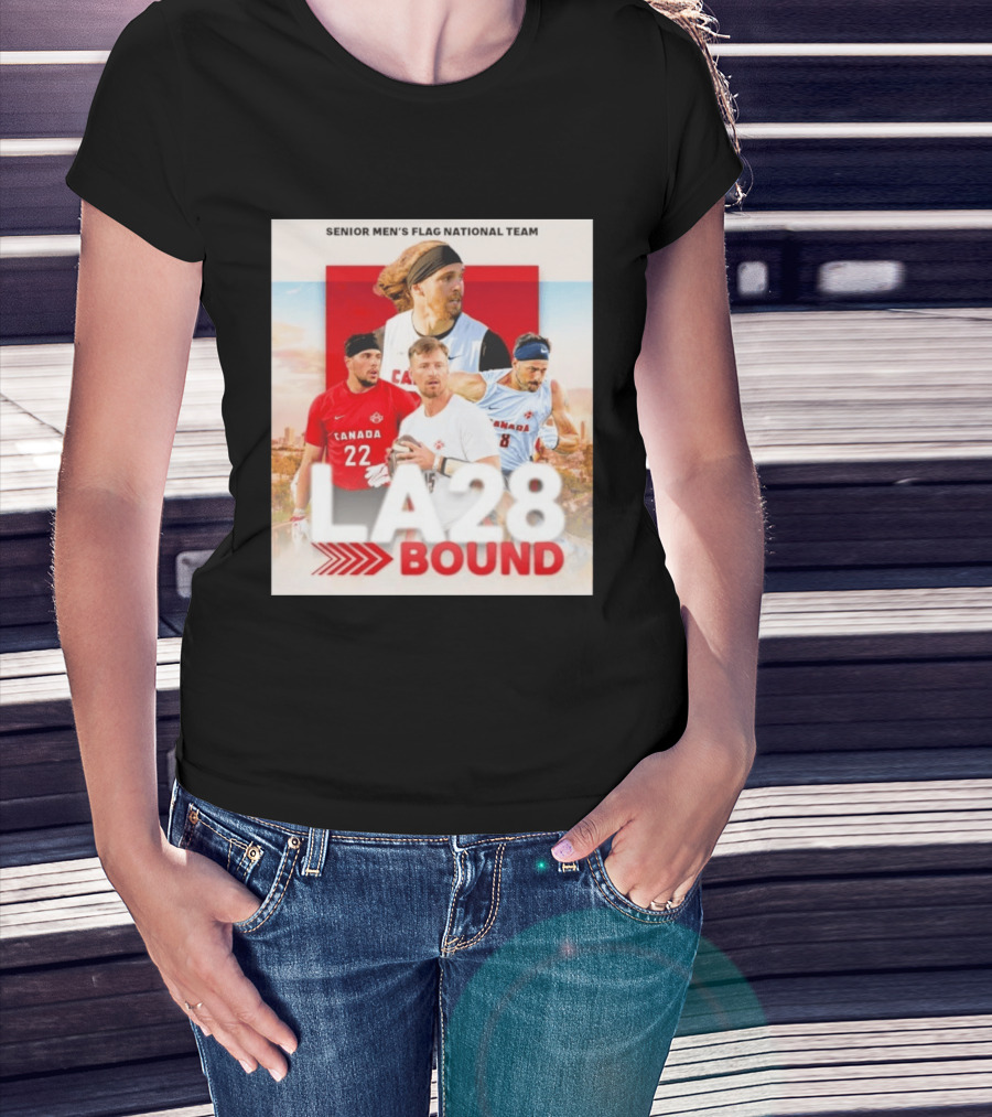 Senior Men's Flag National Team Canada LA28 Bound Canada Football Team Players T-Shirt