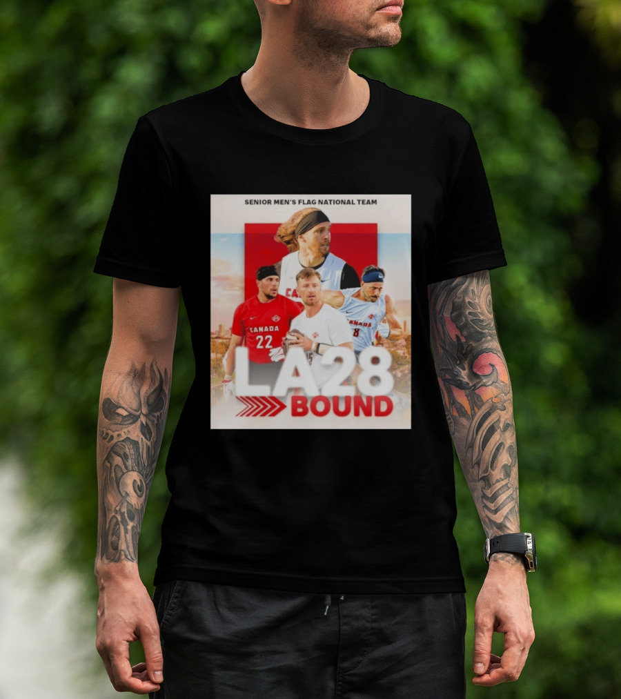 Senior Men's Flag National Team Canada LA28 Bound Canada Football Team Players T-Shirt