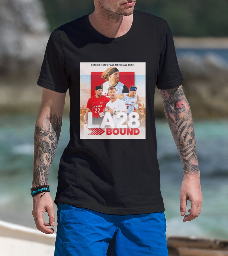Senior Men's Flag National Team Canada LA28 Bound Canada Football Team Players T-Shirt