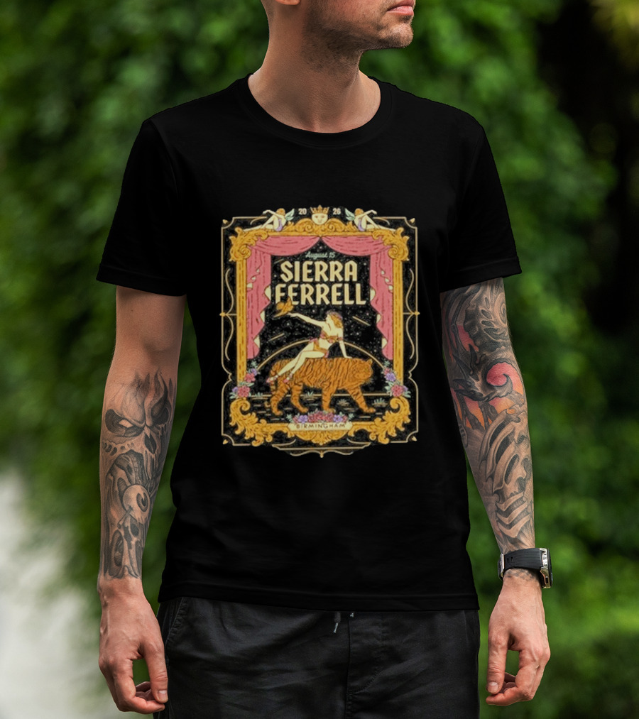 Sierra Ferrell August 15 Birmingham AL 2026 Vintage Circus Tiger T-Shirt