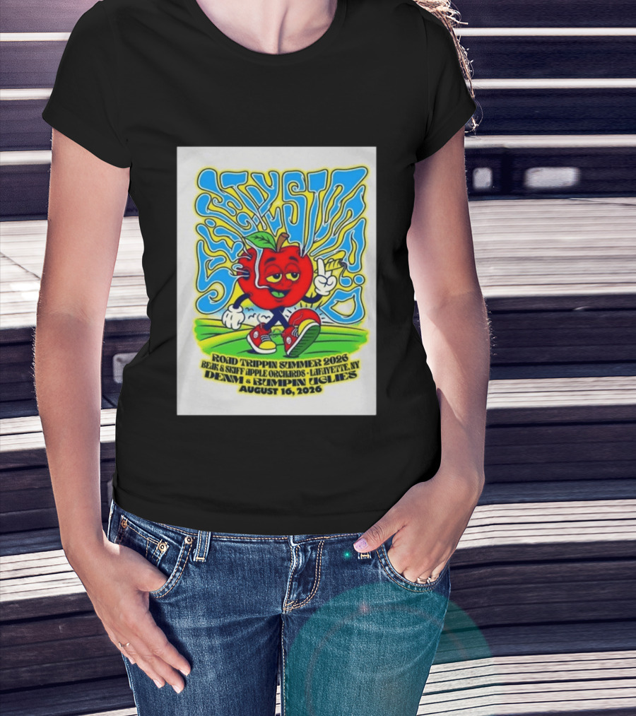 Slightly Stoopid Road Trippin Summer 2026 Beak & Skiff Orchards LaFayette NY August 16 With Denim And Bumpin Uglies T-Shirt