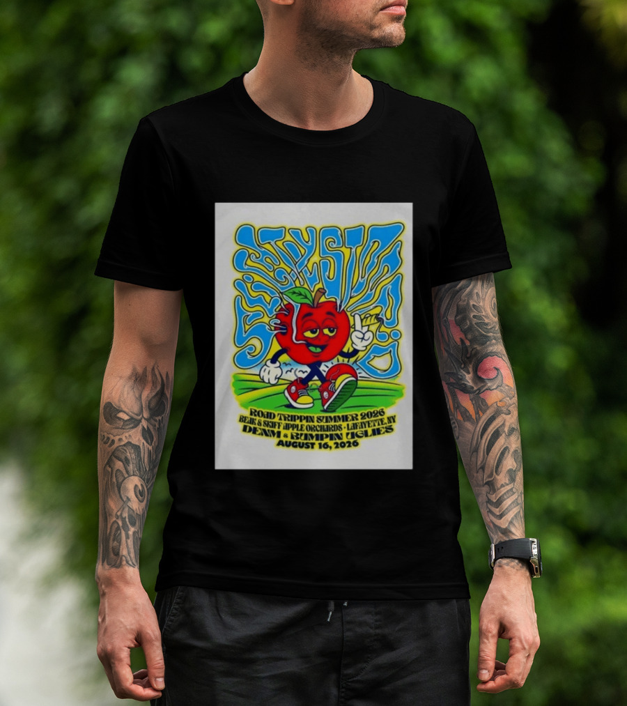 Slightly Stoopid Road Trippin Summer 2026 Beak & Skiff Orchards LaFayette NY August 16 With Denim And Bumpin Uglies T-Shirt
