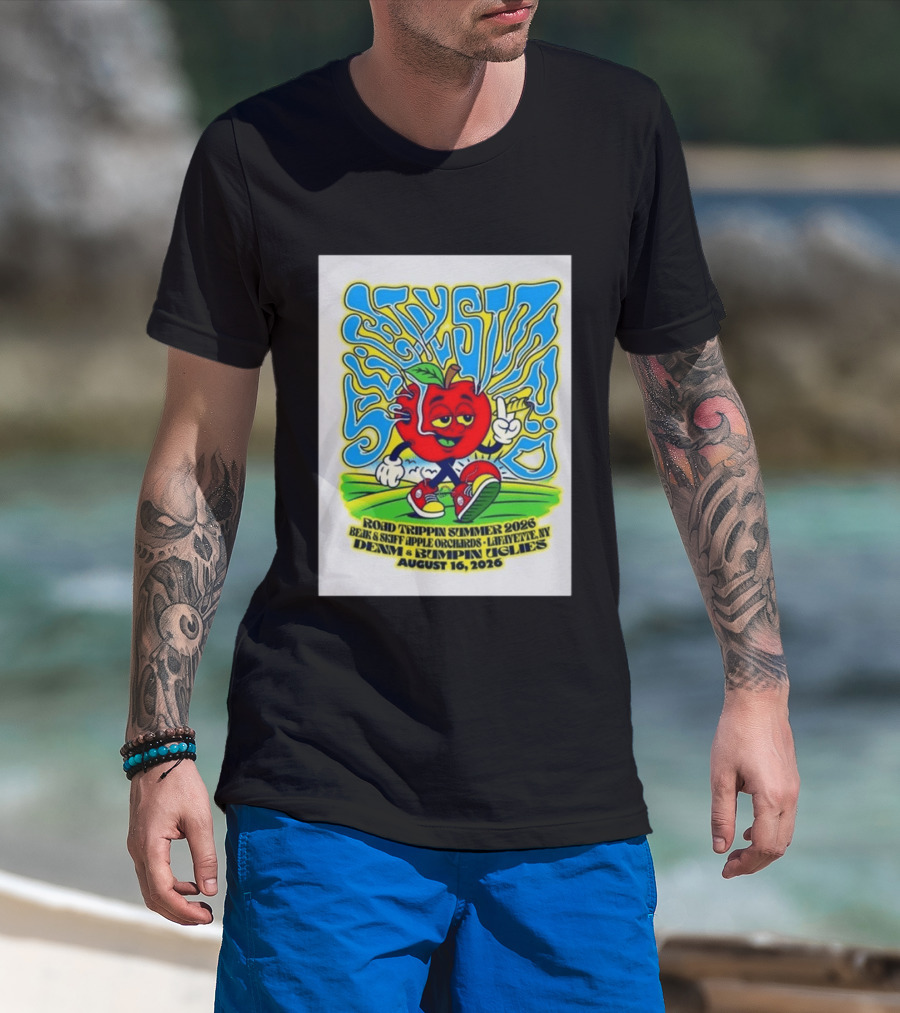 Slightly Stoopid Road Trippin Summer 2026 Beak & Skiff Orchards LaFayette NY August 16 With Denim And Bumpin Uglies T-Shirt