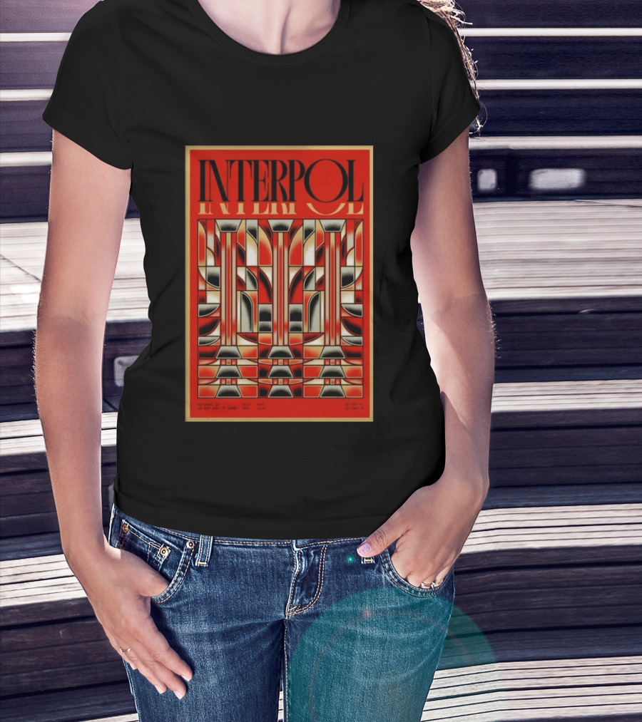 Interpol August 15 2026 San Diego CA Geometric Art Deco Concert T-Shirt