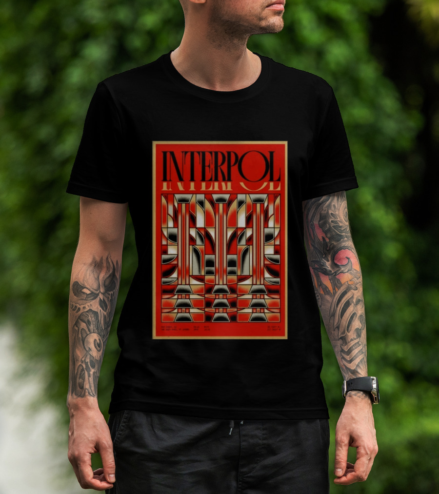 Interpol August 15 2026 San Diego CA Geometric Art Deco Concert T-Shirt