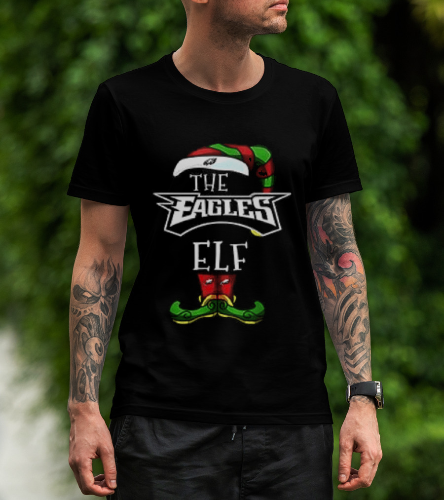 The Eagles Christmas Elf Hat And Mustache T-Shirt