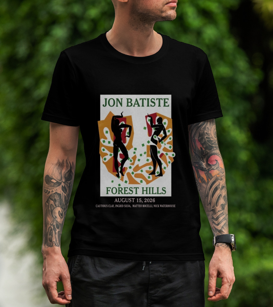 Jon Batiste Forest Hills August 15 2026 Cautious Clay Ingrid Silva Matteo Bocelli Nick Waterhouse T-Shirt