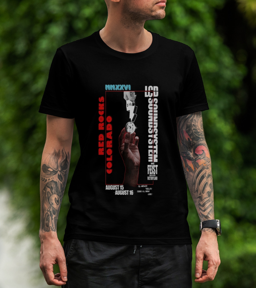 LCD Soundsystem MMXXVI Red Rocks Colorado August 15 16 Feist And Victoryland T-Shirt