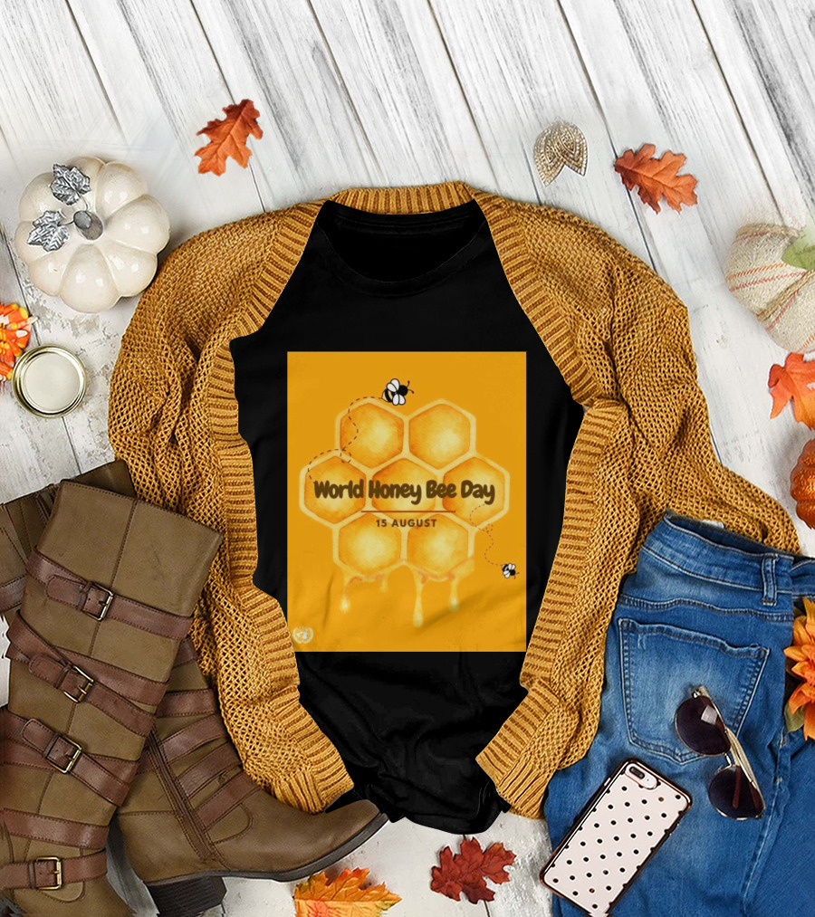 World Honey Bee Day 15 August Honeycomb T-Shirt