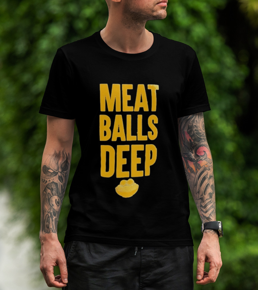 Meat Balls Deep Pasta Bowl Yellow T-Shirt