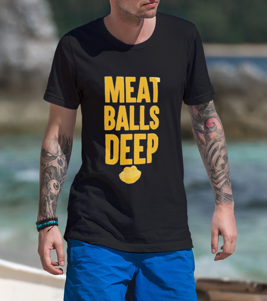 Meat Balls Deep Pasta Bowl Yellow T-Shirt