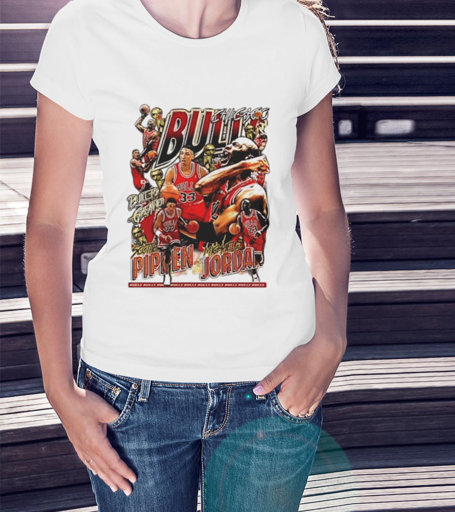 Chicago Bull Machael Jordan X Scotie Pippen Build For Greatness T-Shirt