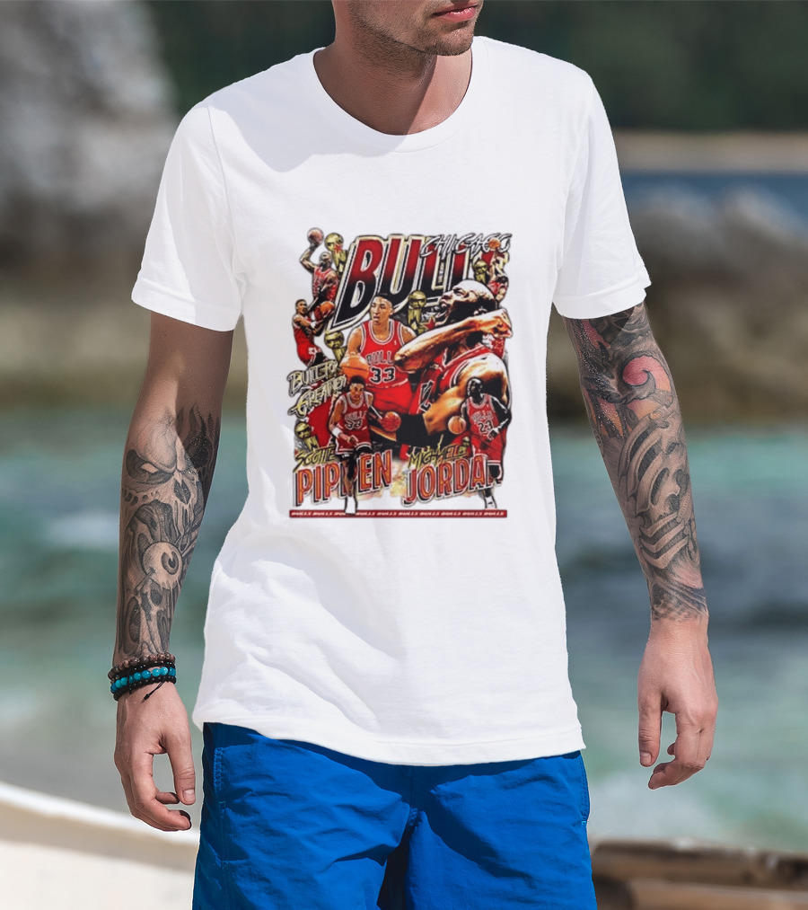 Chicago Bull Machael Jordan X Scotie Pippen Build For Greatness T-Shirt