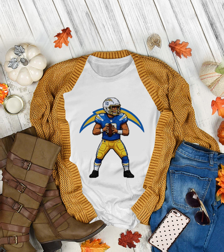 Justin Herbert Los Angeles Chargers Pixel T-Shirt