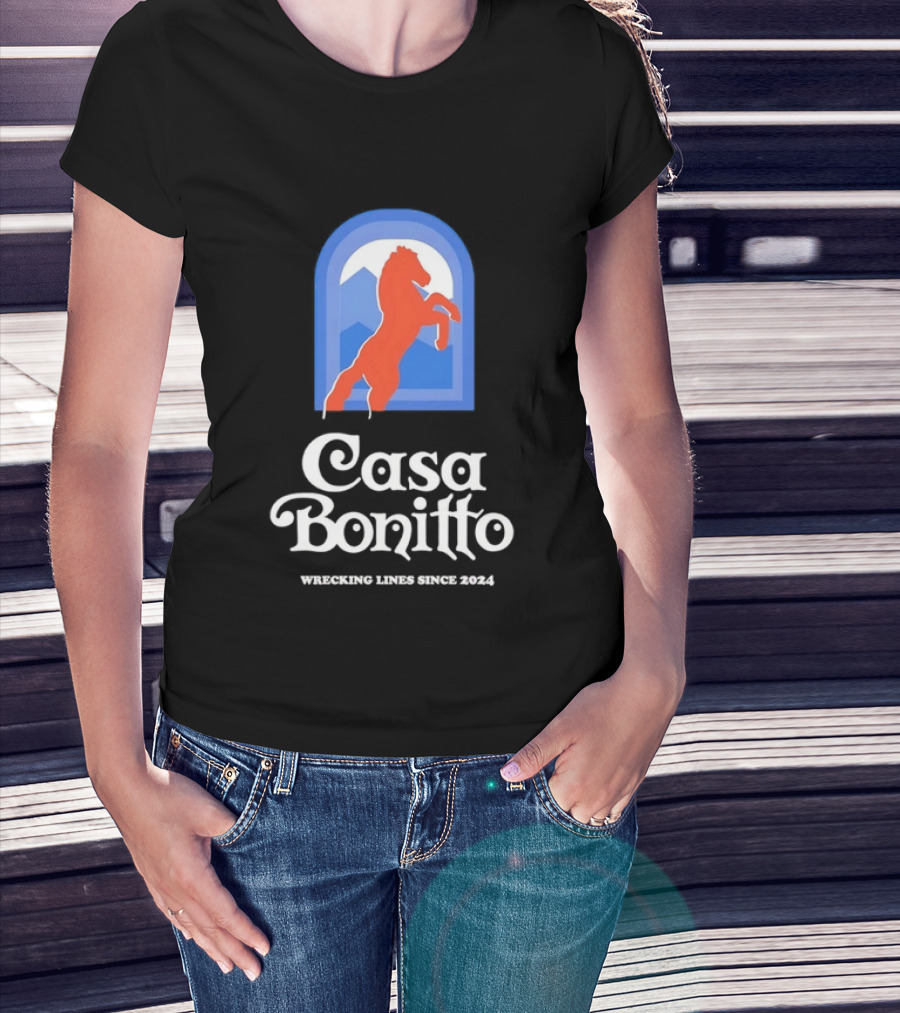 Casa Bonitto Wrecking Lines Since 2024 Denver Broncos Horse T-Shirt