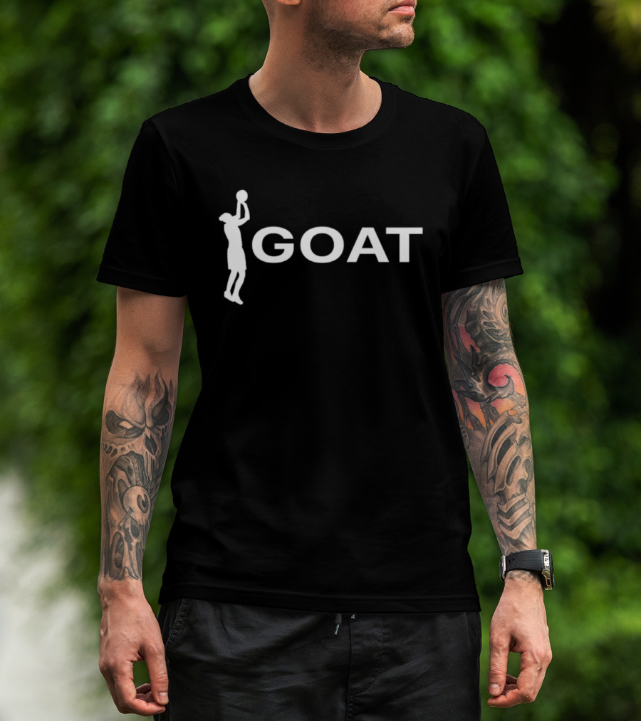 GOAT Basketball Player Jump Shot Silhouette Greatest Of All Time T-Shirt